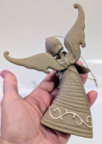 "Ángel de cerámica de arcilla sosteniendo cancionero colgante adorno 6,5""" - Imagen 3 de 5