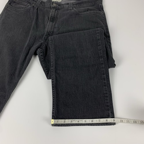 Levi's 514 Jeans Red Tab Slim Straight Faded Black Denim Pants Mens Size 38 - Picture 10 of 12