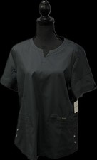 Cherokee Luxe Contemporary Gray PEWV Size Large Scrub Top
