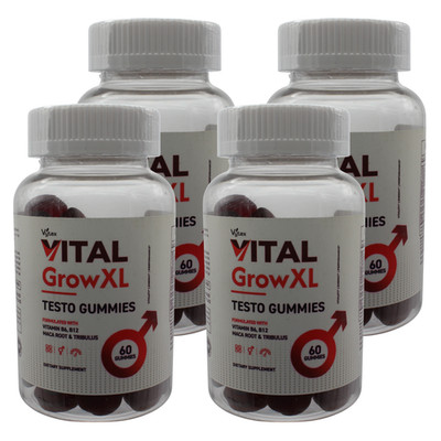 Vytax 4 PC Vital Grow XL Mens Sexual Testo Supplement, 240 Gummies (60X4)