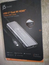 New J5 Create USB-C Dual 4K HDMI Mini Docking Station JCD398-NEW BEST PRICE BUY!