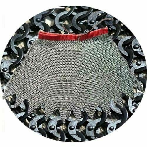 Medieval Knight Handmade Chain mail Skirt 9 mm Flat Riveted Washer Mild Steel - Picture 5 of 6