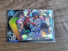 Miguel Amaya Signed 2020 Bowman Top 100 Baseball Card Chicago Cubs BTP-58 /150