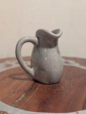 Miniature Ceramic Pottery Grey Drip Glaze Creamer Pitcher * Possible Niloak *