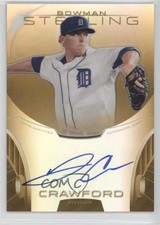 2013 Bowman Sterling Prospect Gold Refractor 7/50 Jonathon Crawford Auto 2f9