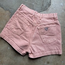Vintage 90s Guess USA Jeans Peach Denim Jean Shorts Size 29 fits size 25 Rare