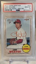 2017 Topps Heritage Luke Weaver Red Ink Rookie RC AUTO /68 PSA 10 GEM MINT
