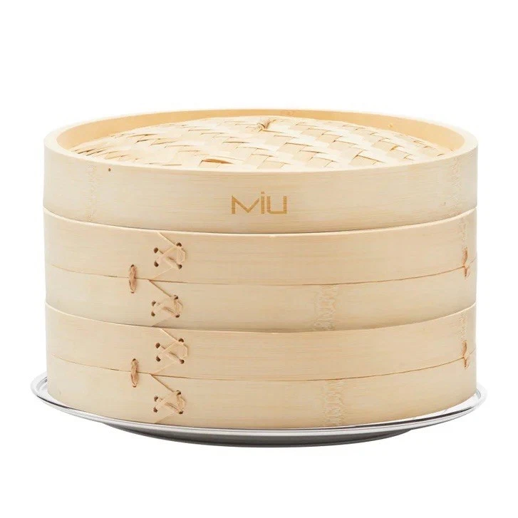 MIU 10” 2-Tier Bamboo Steamer Basket- NEW