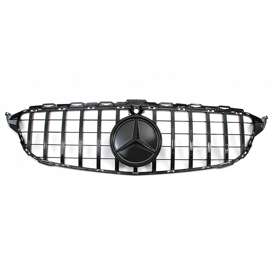 Black Front Grille W/Led Star For Mercedes Benz C-Class W205 C43 C300 2015-2018 Foto 2 de 4
