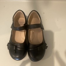 Dream Pairs Girls Black Mary Jane Flats Bow Hook  Loop Adjustable Strap Size 1