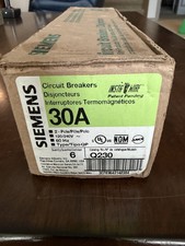  6 Siemens Q230 2-Pole Circuit Breaker 30a