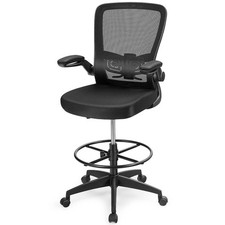 Swivel Office Chair Drafting Chair Tall Adjustable w/Lumbar Support Footrest