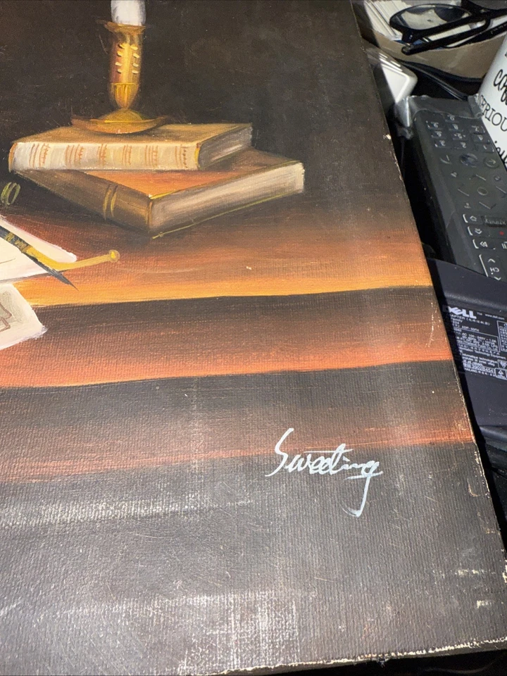 VELA DULCE ARTISTA DE California y vino libro antiguo género pintura al óleo vintage Foto 3 de 4