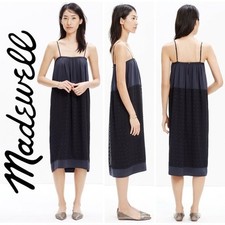 Madewell Women’s Total Eclipse Duskplay Eyelet Black Midi Dress Size 2