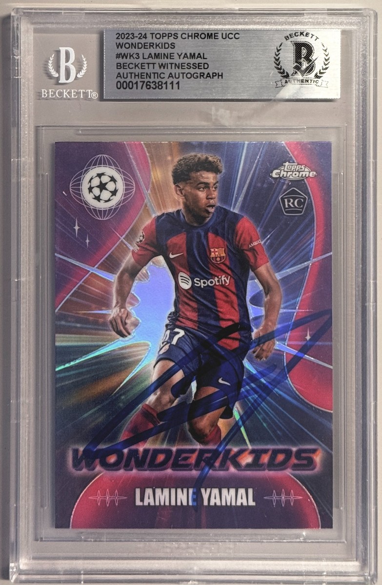2023-24 Topps UCC Chrome Wonderkids #WK3 Lamine Yamal Signed RC