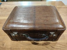 Valigia gioielli valigia da viaggio valigetta cosmetica pelle di coccodrillo antica vecchia originale 1920