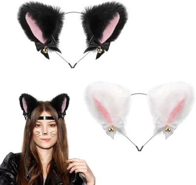 2x Women Girl Cosplay Furry Cat Ear Headband kawaii Headband Kitty Cosplay
