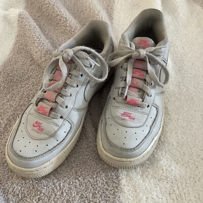 Nike Air Force Low Size Y GRAY/ Pink/White Shoes Sneakers