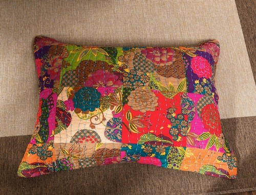 SCHMUCK ROT 3-teiliges Queen QUILT SET: BAUMWOLLE MAROKKANISCH BOHO BLUMEN EXOTISCHE BETTDECKE - Bild 3 von 4