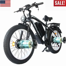 New Dual Motor 26" Electric Bike 3000W Peak E-Bike Bicycle MTB 60V 25AH Fat Tyre