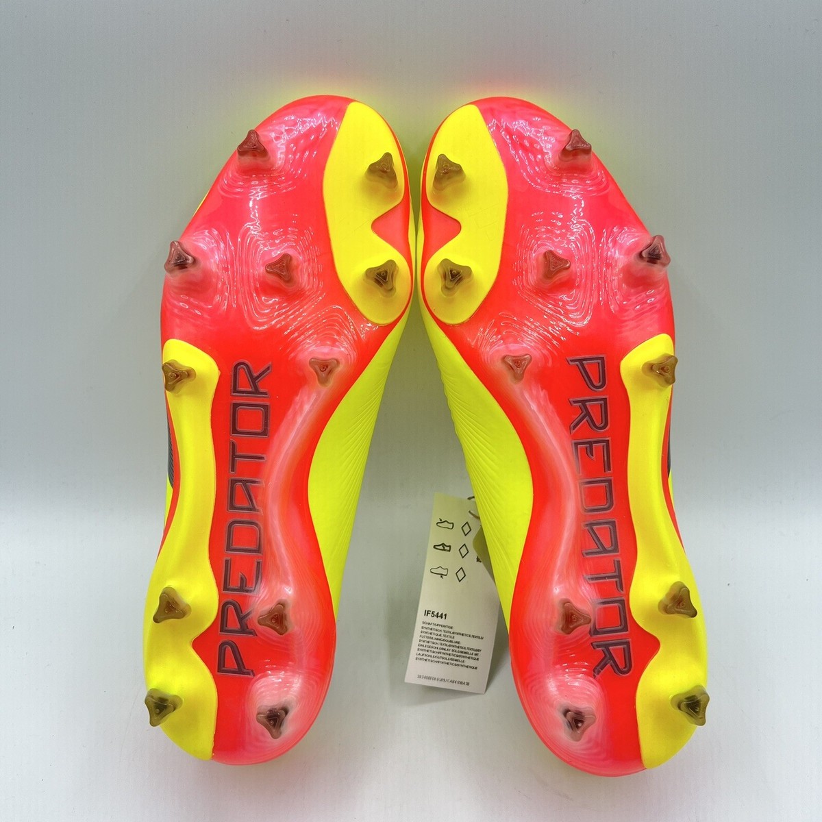 Adidas Men's Predator Elite FG Soccer Size 6 Yellow/Pink