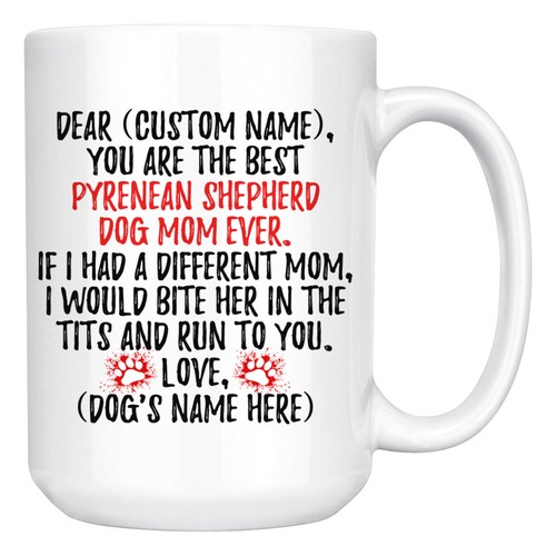 Personalized Pyrenean Shepherd Dog Mom Coffee Mug, Pyr Shep Dog Owner Women Gift - 第 1/10 張圖片