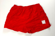 Vintage Surf Gear Mens Swim Trunks Red Sz L 36-38 Short 80s 90s Lined 2.5"