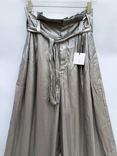 Zara Metallic Palazzo Hose Silber Grau Größe M Ref 2829 788 - Bild 2 von 7