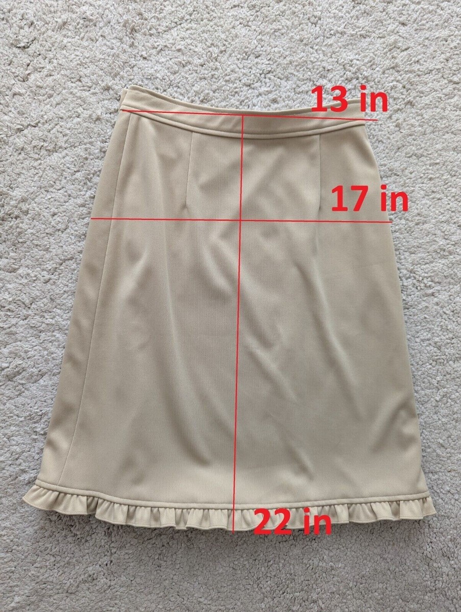 Prada Vintage Archive Spring 1996 Tan Ruffle Trim Wrap Skirt 40