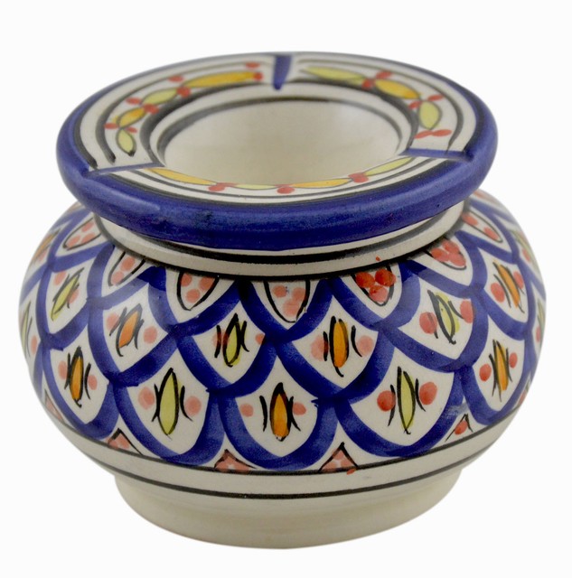 Moroccan Large Ceramic Ashtray Outdoor Smokeless Cigar Patio Garden