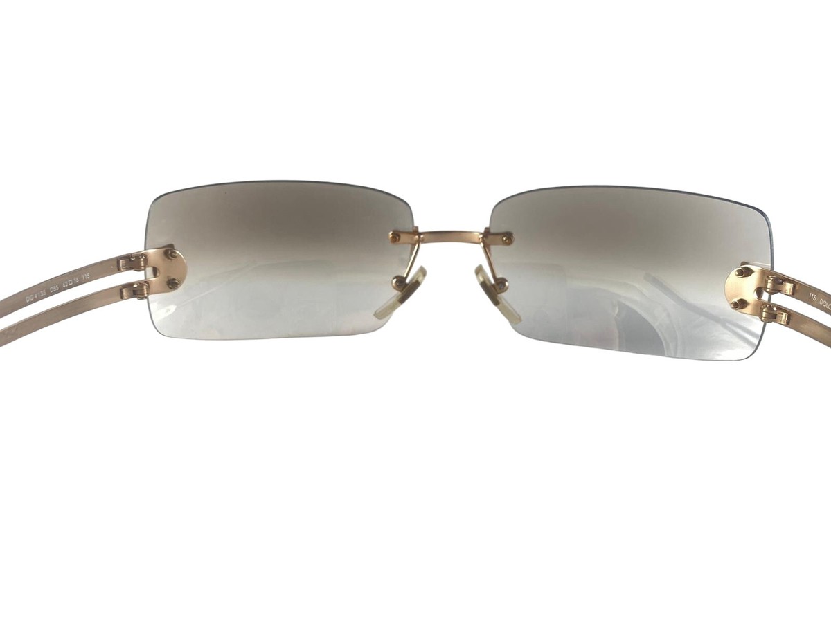 VINTAGE DOLCE & GABBANA DG 4135 GOLD RIMLESS FRAME SUNGLASSES