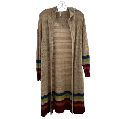 Matilda Jane Women's Hooded Cardigan Duster Open Front Long Sleeve Knit Sz Small