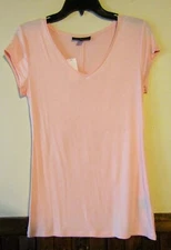ATTENTION WOMAN S LIGHT PEACH/ORANGE SUMMER V-NECK DRESS/CASUAL TOP NWT