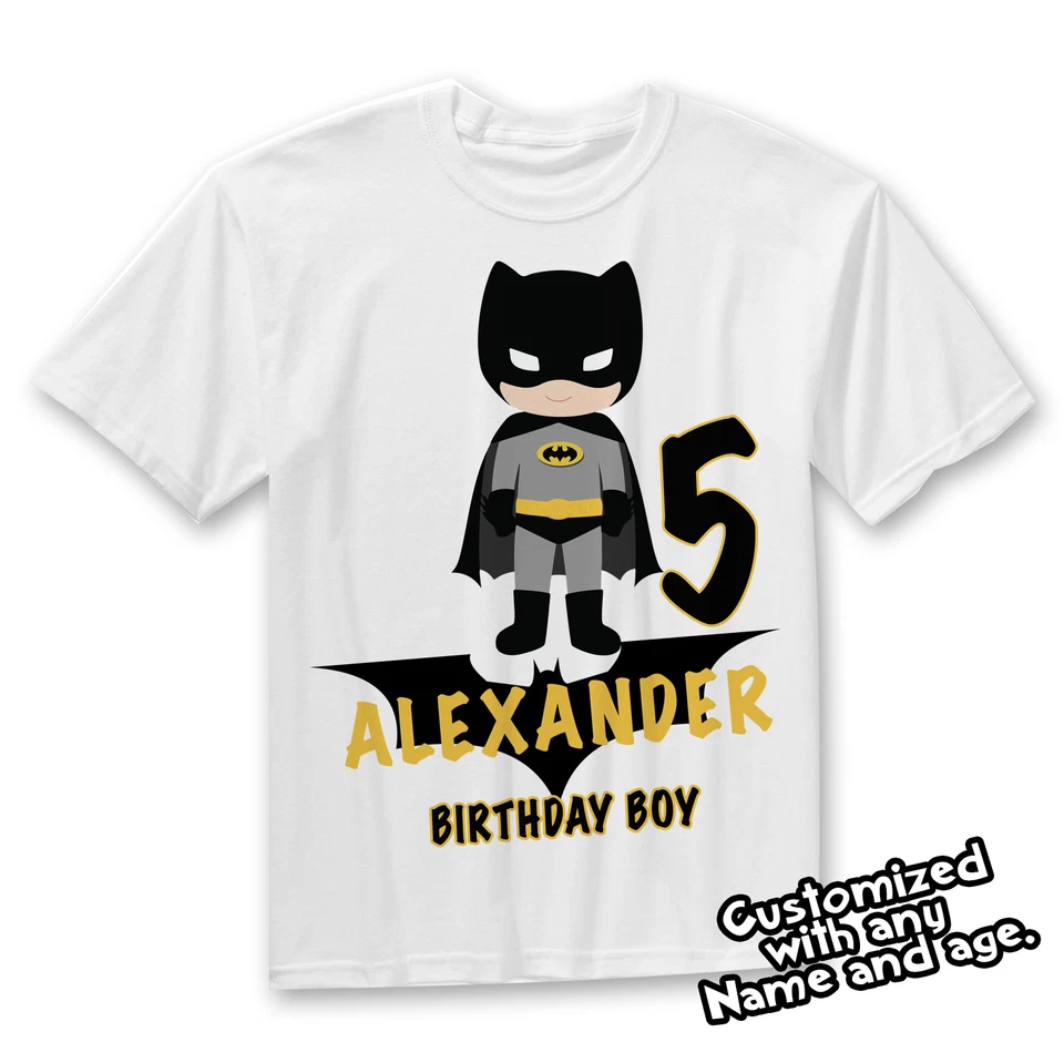 Camisa Cumpleaños Batman, Camisas Cumpleaños Familia Batman, Camisas Fiesta Batman Foto 3 de 3