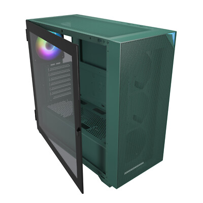 Vetroo AL800 Green MESH E-ATX Full Tower PC Gaming Case w/ 1x ARGB 120 Fan