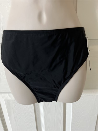 2 Bamboo Swimwear Womens Black Swimsuit Bikini Bottom Size Medium NWT