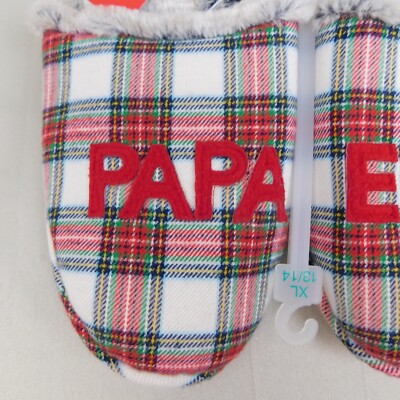 Fancy Traveler Plaid Print Men’s Slippers size 13 Kids Fuzzy Lined Plaid Moccasin Slippers | Lands main image 4