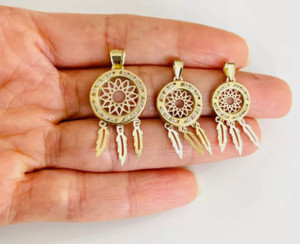 Authentic 14K Gold Plated Dream catcher 2T Charm Pendant 925 Silver Dreamcatcher Pendant