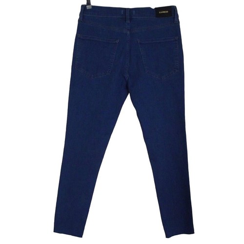 Express Jeans 4S x 24.5" Skinny Mid Rise Capri crop stretch 4p raw hem blue - Picture 6 of 9