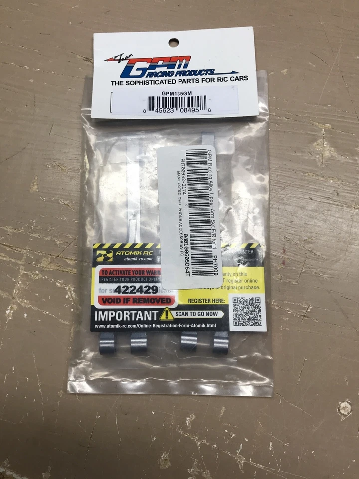 GPM Racing Alloy Upper Arm Set for 1:8 HPI Flux Gpm135gm Grey NEW - Image 3 of 4
