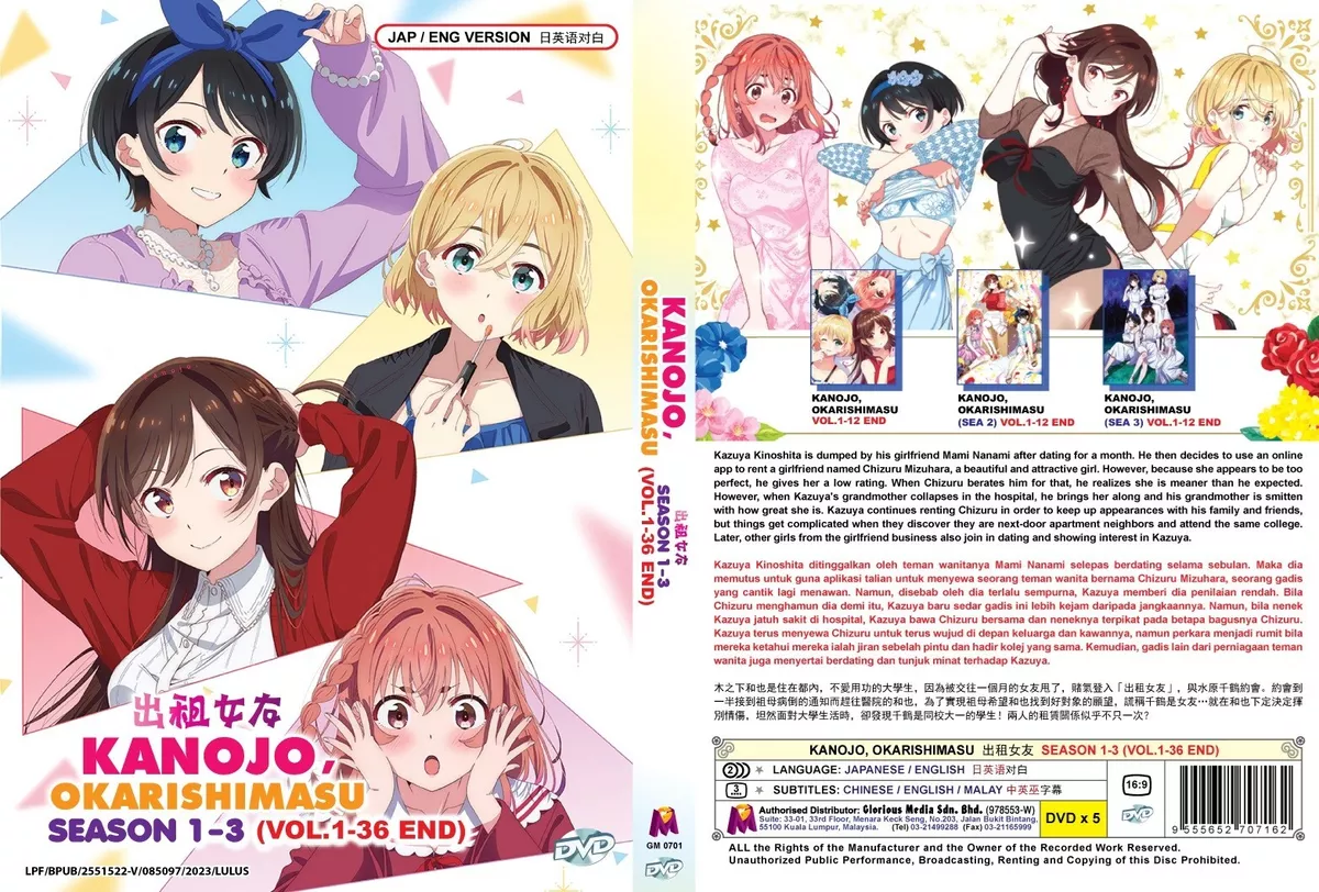 Rent-a-Girlfriend SEASON 1-3 (Vol.1-36End) DVD ENGLISH DUBBED All Region