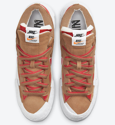 Sacai x Nike Blazer Low British Tan Suede Leather Sneakers Schuhe Trainers 44
