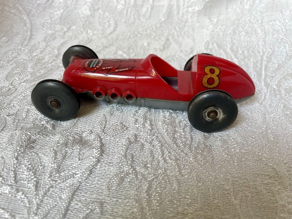 Vintage Red WYNN'S Proofing Oil Toy Race Car #8 Advertising  Memorabilia  Rare