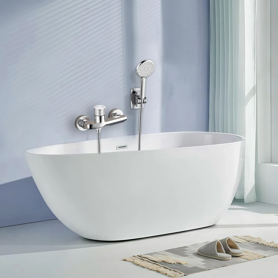 Robinet de baignoire avec douchette à main robinet cascade avec tuyau et supp... - Photo 2/4