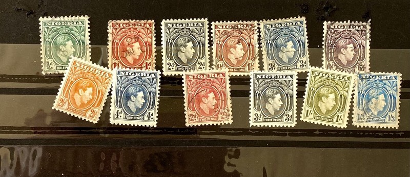 British Colonies Nigeria 1944 King George VI Definitives 12pc Complete Set #103