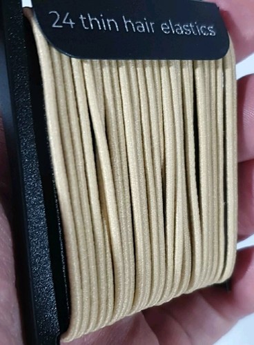 Nude/Beige Hair Bands Elastics THIN Bobbles Women Girls Kids Endless 24 Thin F/P - Picture 4 of 5