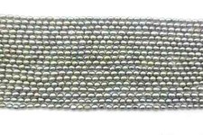 Green Peacock Freshwater Pearls Oval/Rice 3mm x 4mm, 0.6mm hole,16"Str.