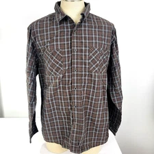 Original Weatherproof Vintage Mens Shirt Brown Plaid XXL Button Down Long Sleeve