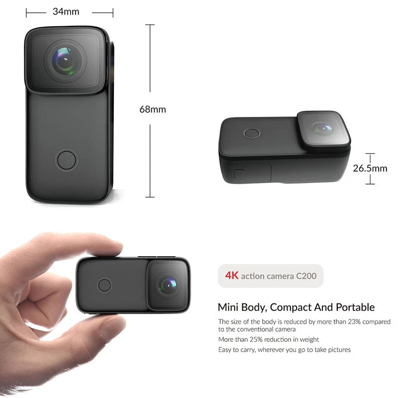 WIFI MINI 4K HD 1080P SJCAM C200 Sports Action Camera Waterproof Face Detection - Image 2 of 4