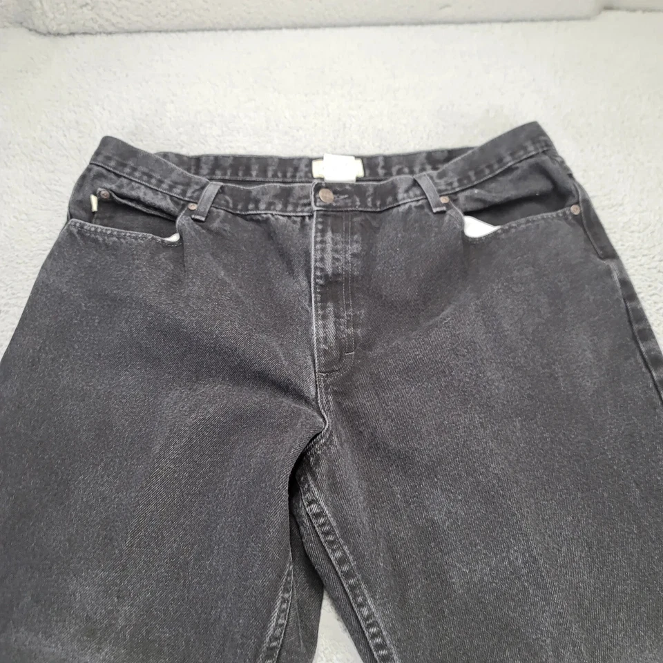 Vintage L.L. Bean Jeans Mens 42x36 Black Denim Classic Fit Y2K Pockets High Rise - Image 2 of 4